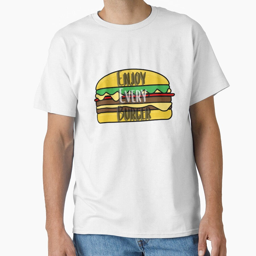 Enjoy Your Burger Sticker Design 2 by PositiveStudio Unisex , , , Long Sleeve Tee