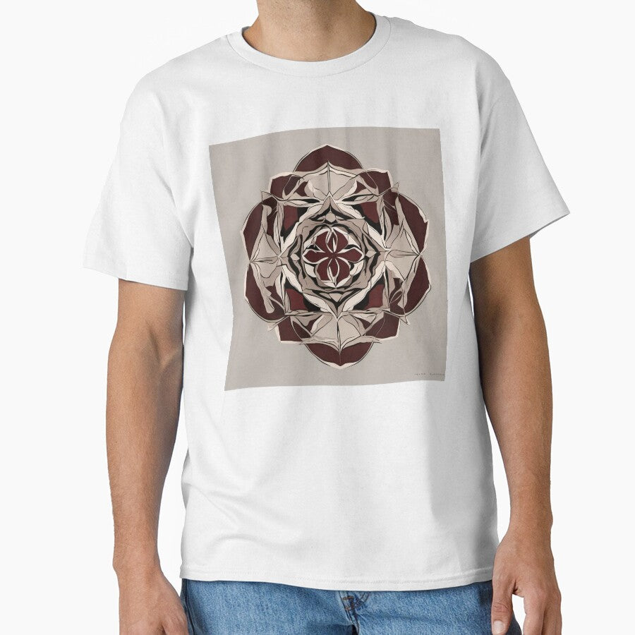 Crimson Accord – Marble Petal Mandala by Solara Meridian Studio