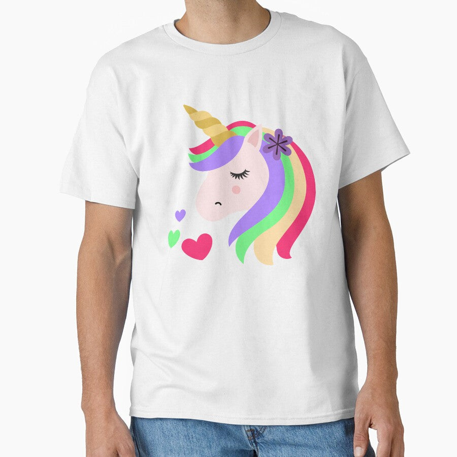 Cute Unicorn Face by Esmilna Castillo Unisex , , , Long Sleeve Tee