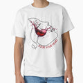 Minimalist Wine Glass Face Line Art Design by Black Signal Unisex , , , Long Sleeve Tee