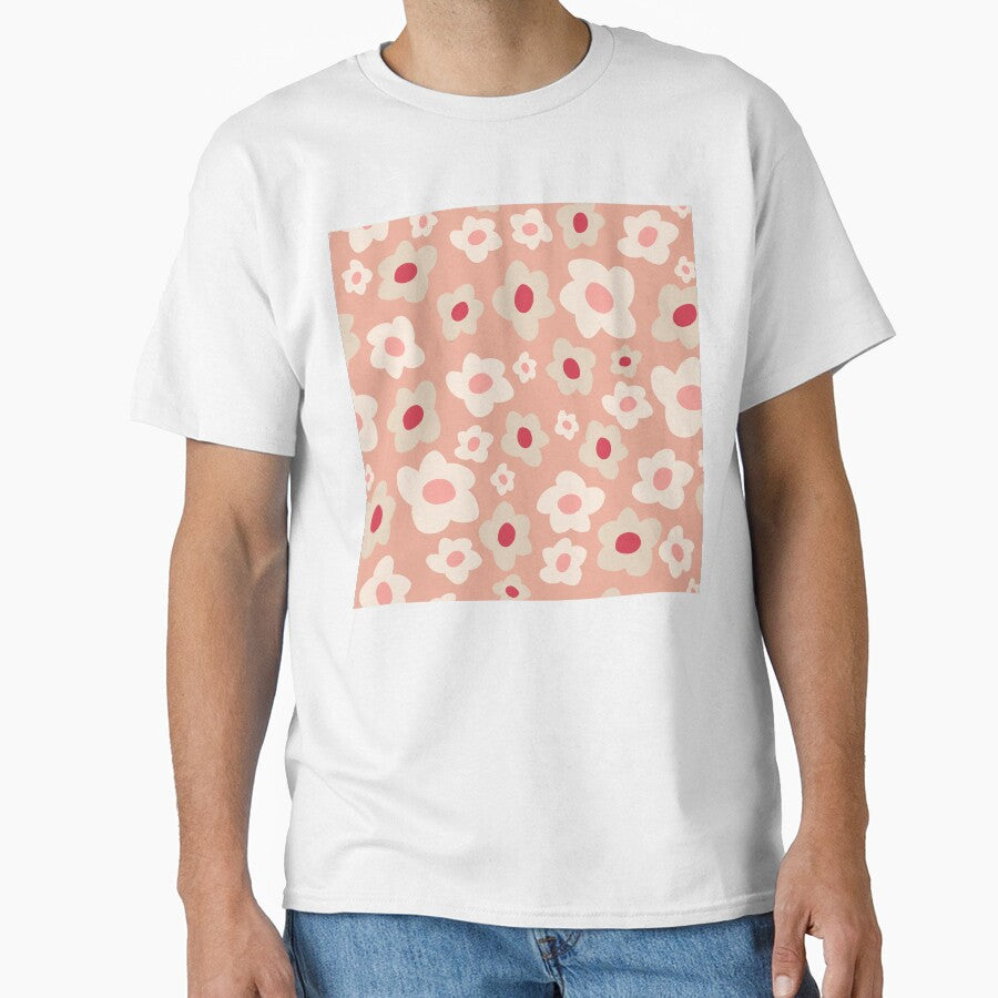 Retro Floral Surface Pattern Cantaloupe & Pink by scorpiolane