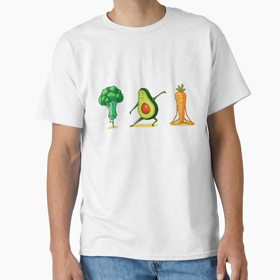 Cute yoga veggies: broccoli - avocado - carrot by Frank J. Art