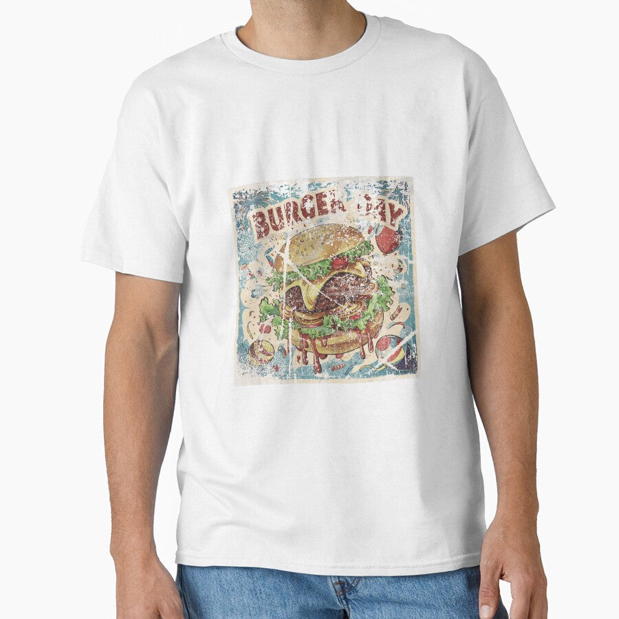 vintage style special burger day art with cartoon effects by BKSARYLIFE Unisex , , , Long Sleeve Tee