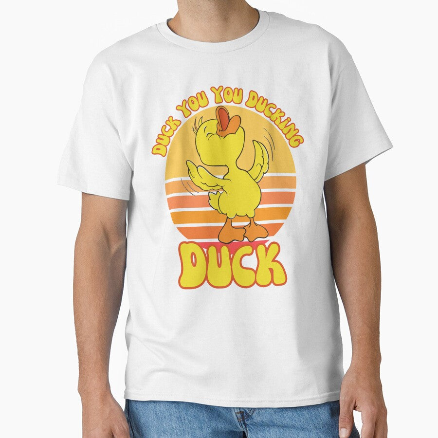 Duck You You Ducking Duck Funny Sarcastic Quote by Nice1 Unisex , , , Long Sleeve Tee