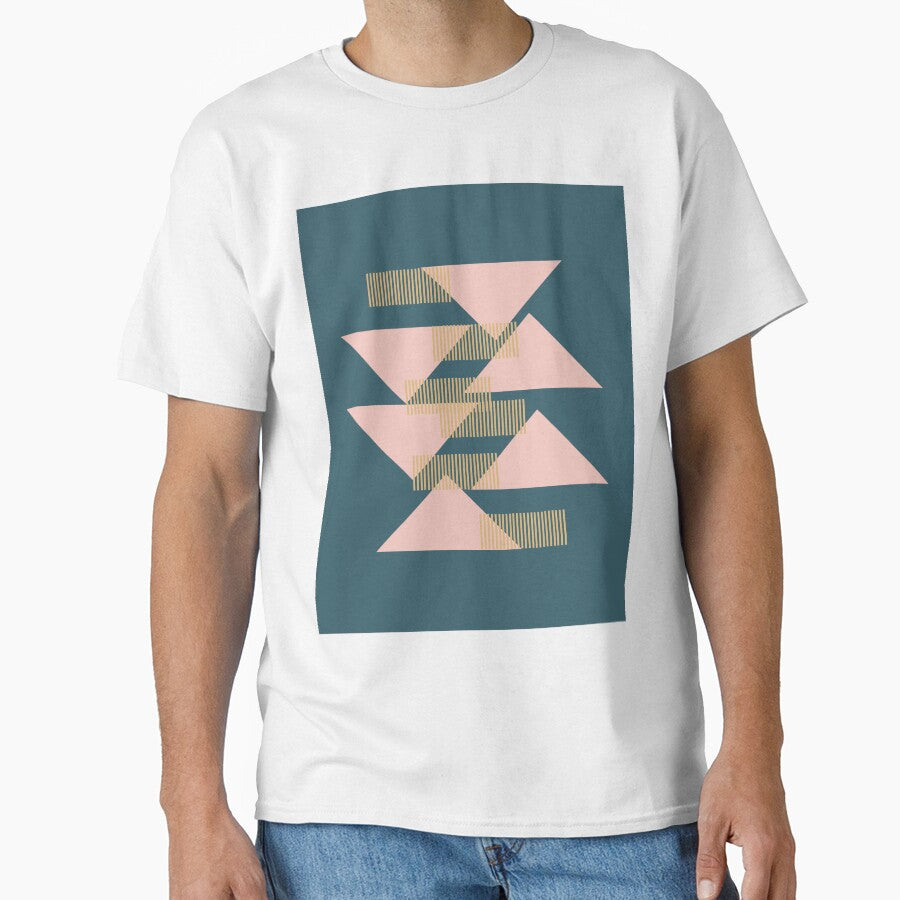 Geometric Shapes in Mustard Teal and Blush Pink by JuneJournal