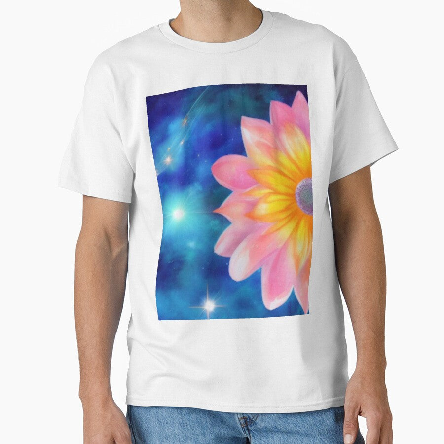 Soft Floral Starry Sky Watercolor No 6 by BassHeadMomma Unisex , , , Long Sleeve Tee