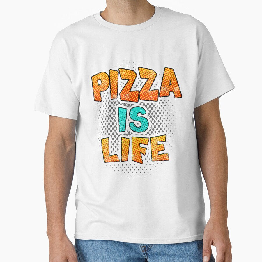 Funny Pizza Shirts Pizza Is Life For Pizza Lovers Pizza Party Clothing by Leopardman25 Unisex , , , Long Sleeve Tee