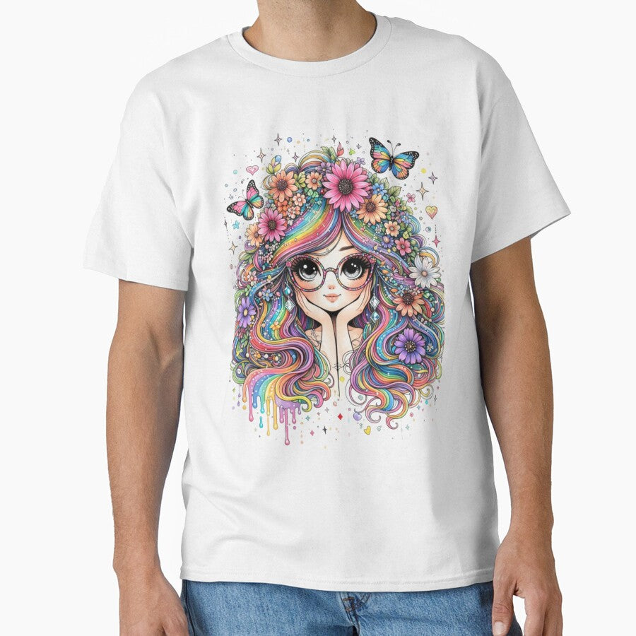 Floral Rainbow Girl: Magic, Flowers and Kawaii Butterflies by Skully-Studio