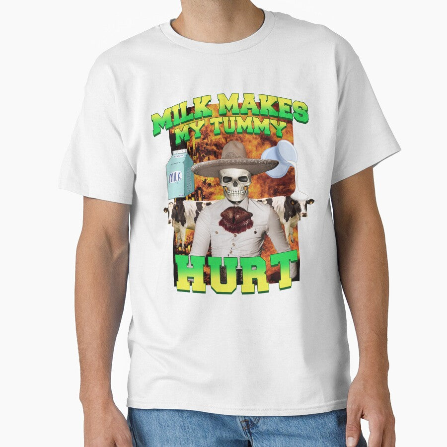 Milk makes my tummy hurt, Lactose intolerance meme by thuqqdotcom Unisex , , , Long Sleeve Tee