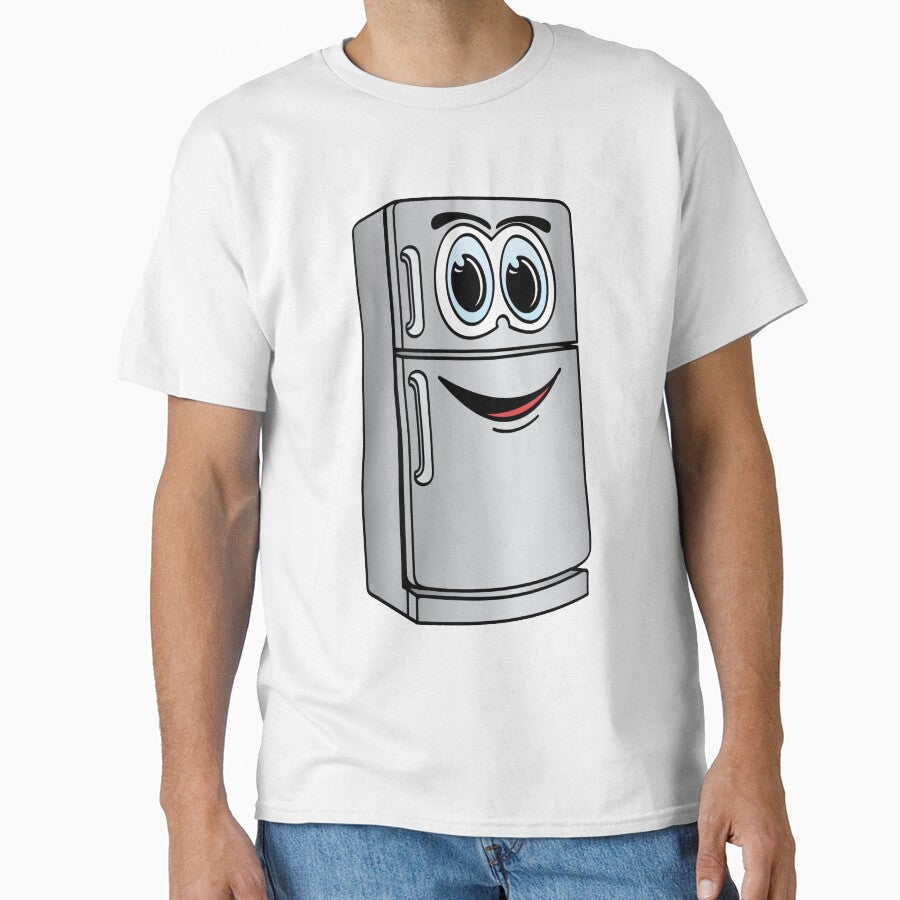 Stainless Steel Refrigerator Cartoon by Scott Hayes Unisex , , , Long Sleeve Tee