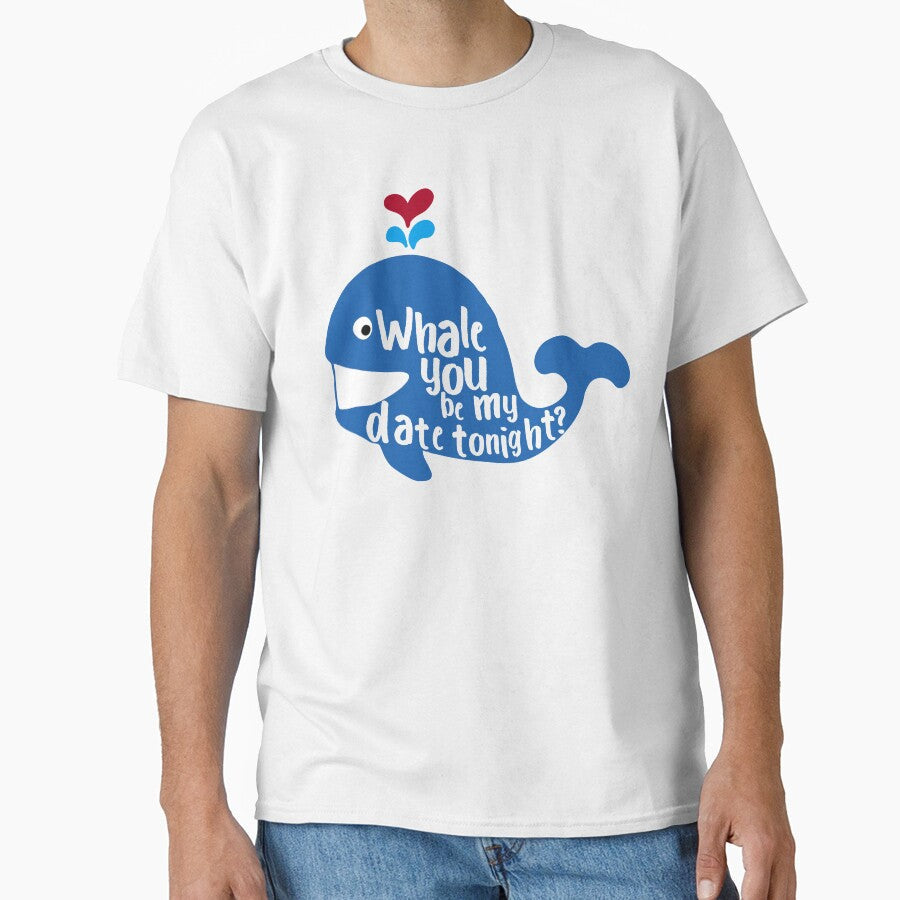Whale you be my date tonight by Printellarium Unisex , , , Long Sleeve Tee