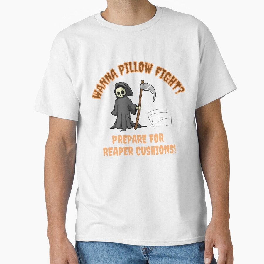 Halloween Pillow Fight Reaper Cushions by AlpacaSmokes Unisex , , , Long Sleeve Tee