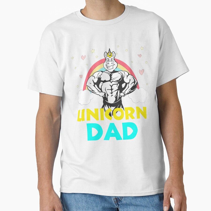 Unicorn Theme Colorful Dad Party Funny Novelty Gift Shirt by Bendthetrend Unisex , , , Long Sleeve Tee