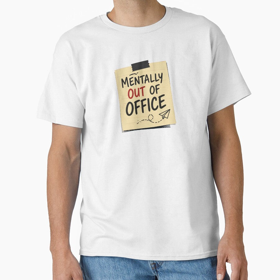 Mentally Out of Office – Funny Work Mood by Gift Phrase Studio Unisex , , , Long Sleeve Tee