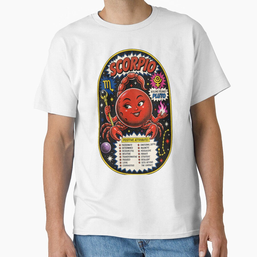 Pop Art of the Cosmos -Scorpio by Cosmocharis Unisex , , , Long Sleeve Tee