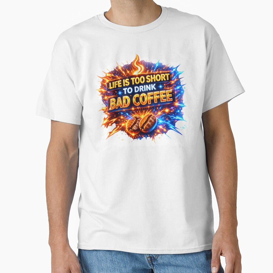 Life is Too Short to Drink Bad Coffee by Nika Art Studio Unisex , , , Long Sleeve Tee