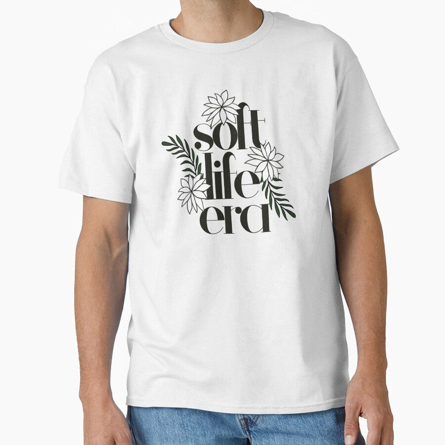 Soft Life Era Botanical Design – Minimalist Self Care Aesthetic by Calm and Antsy Unisex , , , Long Sleeve Tee