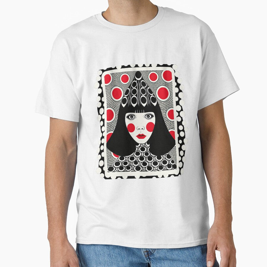 Circles, Cards, and Red Lips: A Chic and Stylish Illustration by DaiInMetropolis Unisex , , , Long Sleeve Tee