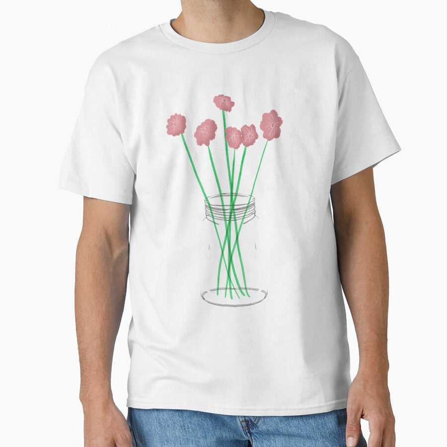 Cotton flowers in a jar by Jovyharts Unisex , , , Long Sleeve Tee