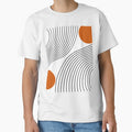 Orange, Black and White Abstract Mid Century Modern/Retro Shape Pattern by Vintage Eclectic Visuals