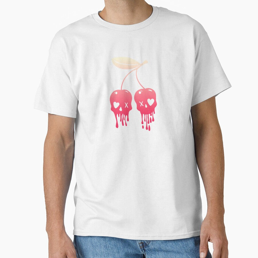 Cherries Skull Pastel Goth by Fran Fryberg Unisex , , , Long Sleeve Tee