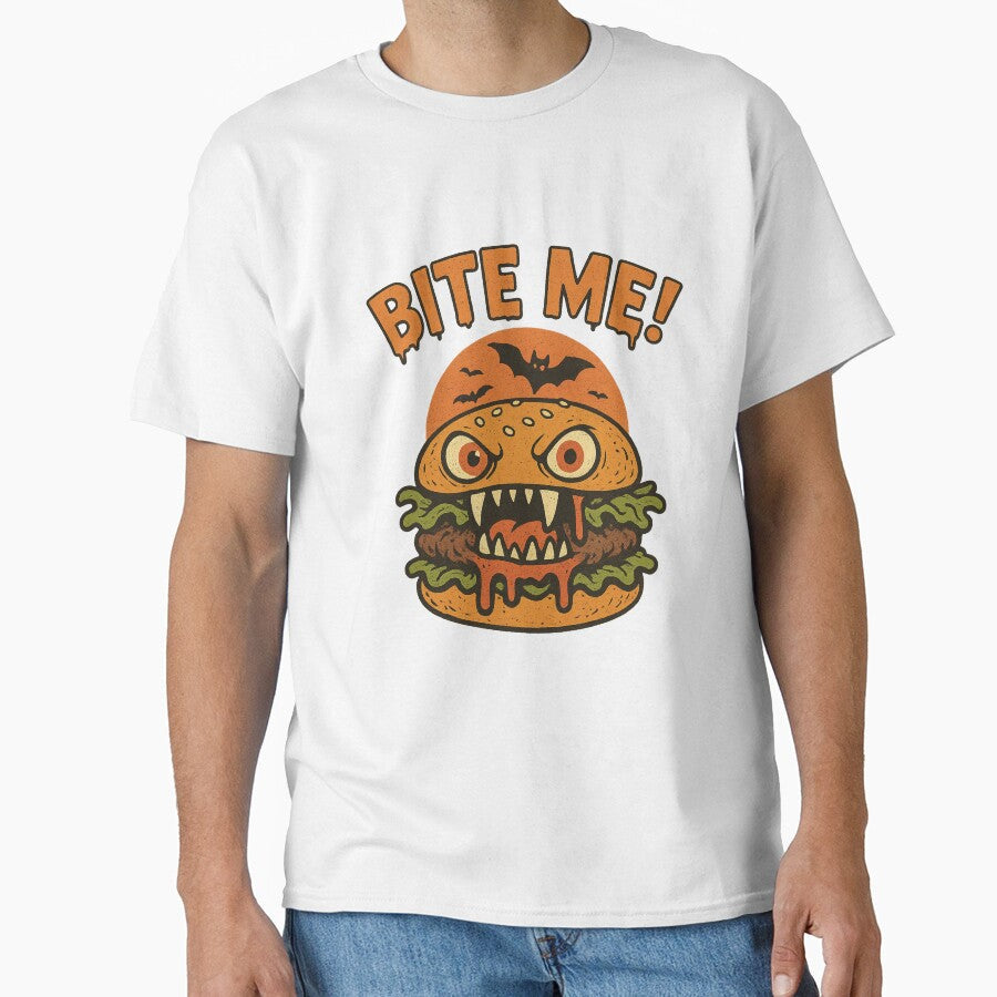 Halloween Scary Burger Monster by JudithLatko Unisex , , , Long Sleeve Tee