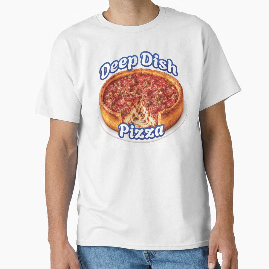 Chicago Deep Dish Pizza - Funny Pizza Lover Food Pun Design by merchxwear Unisex , , , Long Sleeve Tee