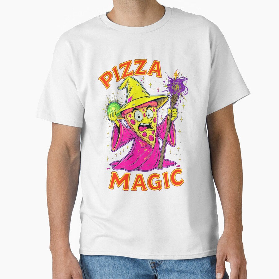 Pizza Magic Wizard Slice Funny Pizza Lover Gift by PixelQ Unisex , , , Long Sleeve Tee