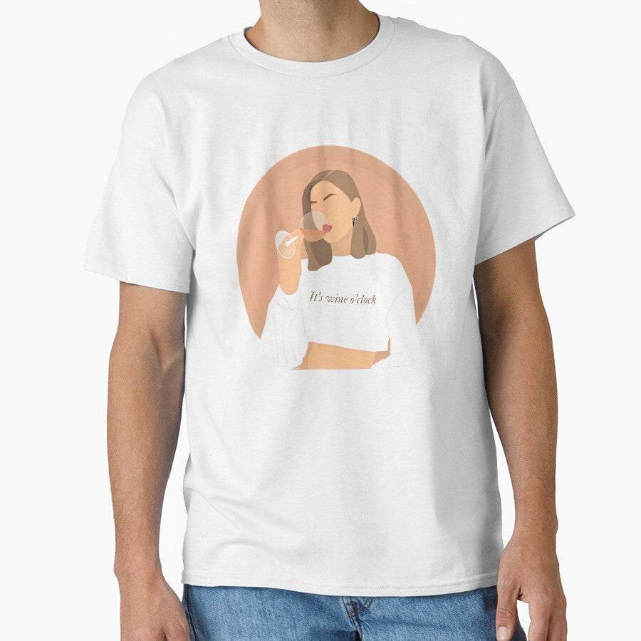 It's wine o'clock. Time for wine by soniaaseguin Unisex , , , Long Sleeve Tee