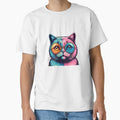 Pop-Art Cat: a colorful and fun illustration in the style of Andy Warhol. by MrGraffo Unisex , , , Long Sleeve Tee