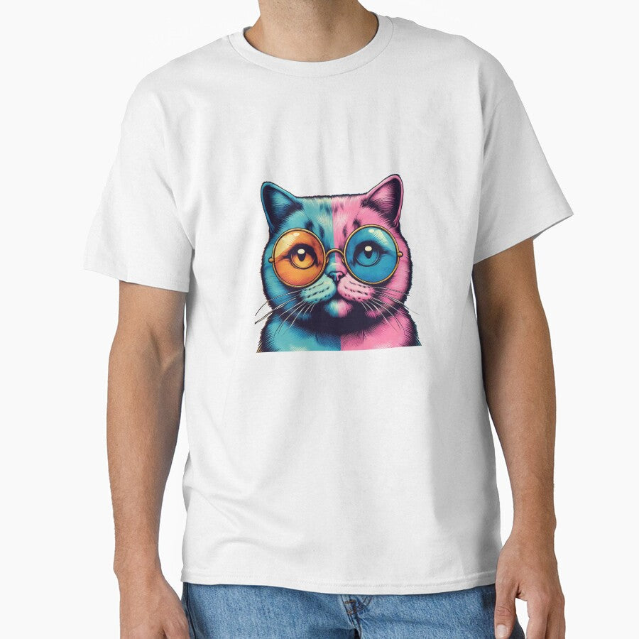 Pop-Art Cat: a colorful and fun illustration in the style of Andy Warhol. by MrGraffo Unisex , , , Long Sleeve Tee