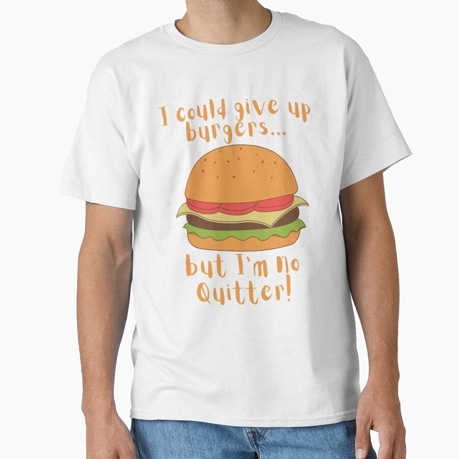 I could give up burgers.. Funny Burger by A-J-S-Designs Unisex , , , Long Sleeve Tee