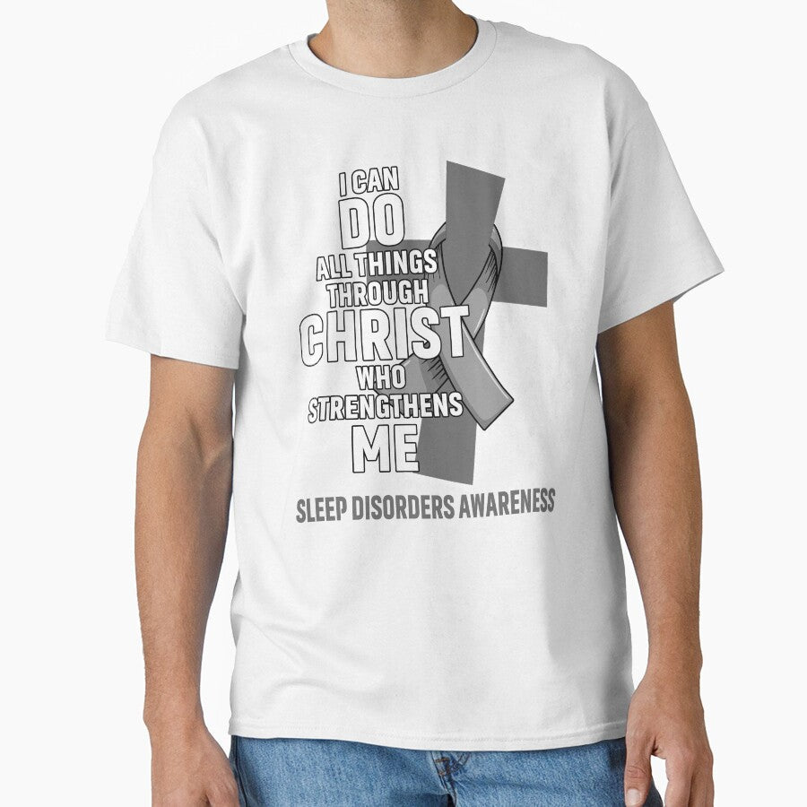 I Can Do All Things Through Christ Who Strengthens Me Sleep Disorders Awareness by Hatjar Unisex , , , Long Sleeve Tee