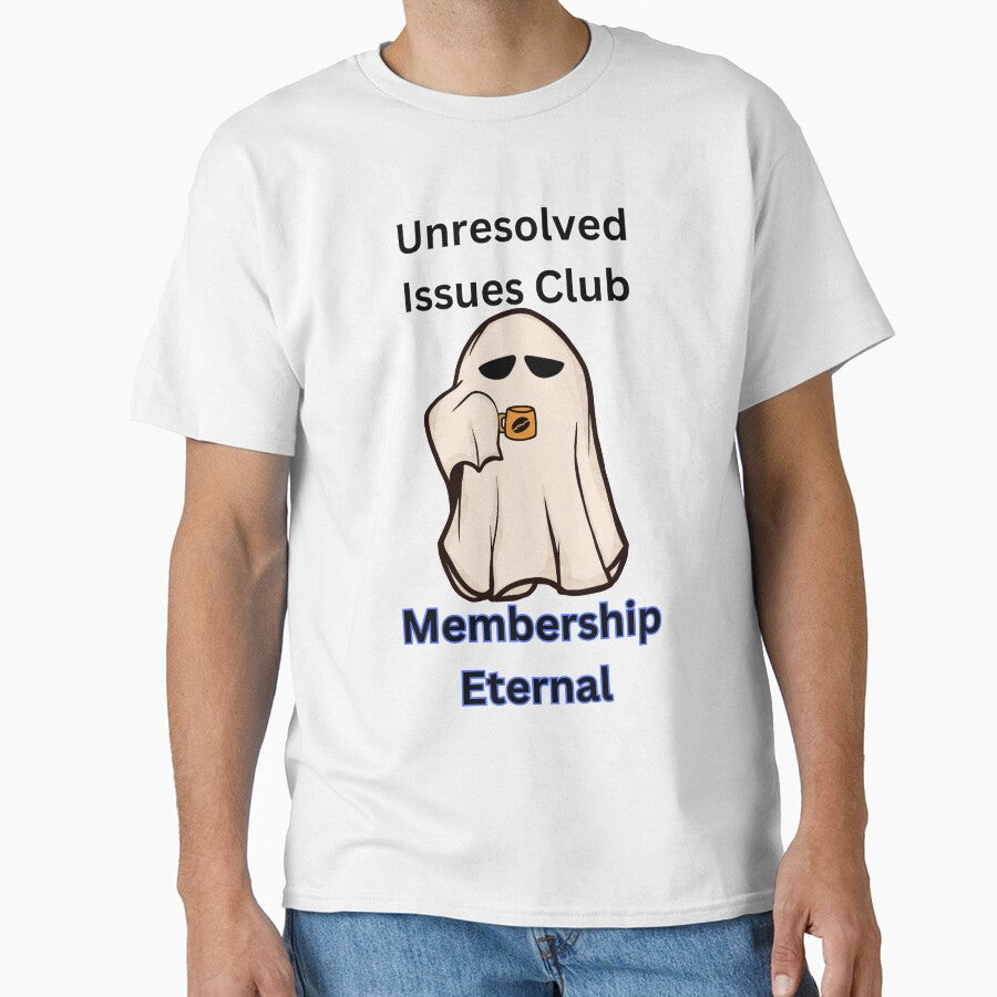 Dark Joke: Unresolved Issues Club Ghost by 4-Store Unisex , , , Long Sleeve Tee
