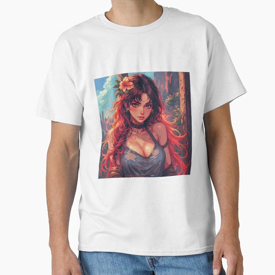 Retro Beautiful Red Hair In Sunshine by jimcaza Unisex , , , Long Sleeve Tee