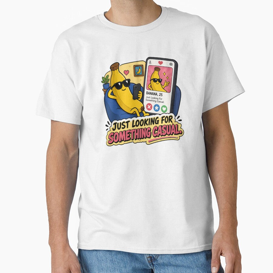 Just Looking For Something Casual Funny Banana Dating Design by MonkiFlipp Unisex , , , Long Sleeve Tee