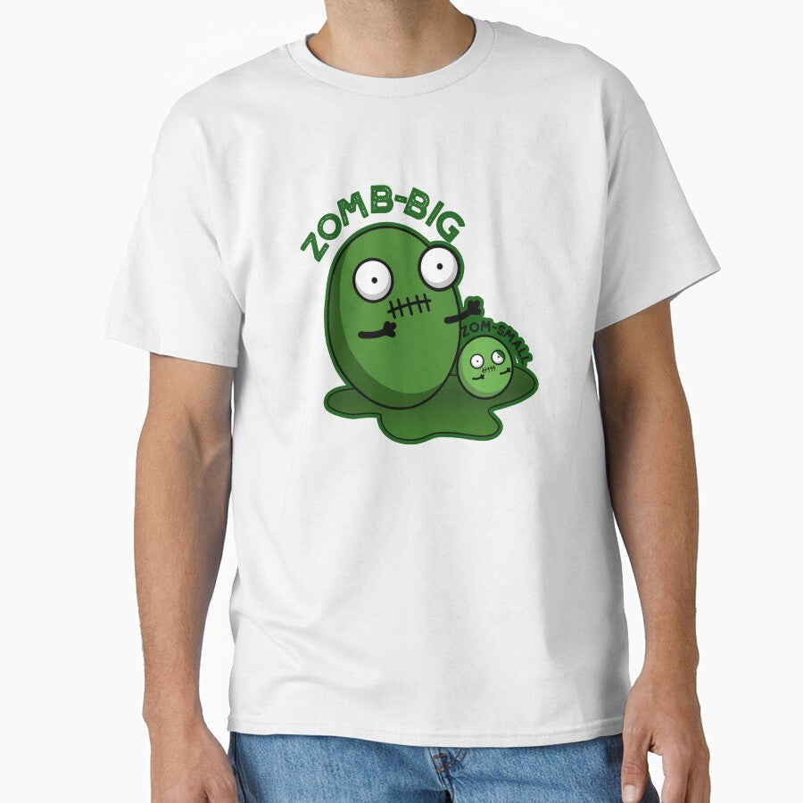 Zom-big Zom-small Funny Halloween Zombie Pun (Dark BG) by punnybone Unisex , , , Long Sleeve Tee