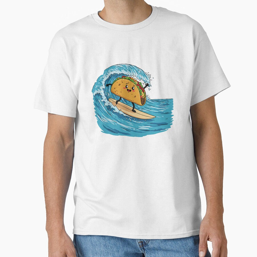 Surfing Taco by TeeARTHY Unisex , , , Long Sleeve Tee