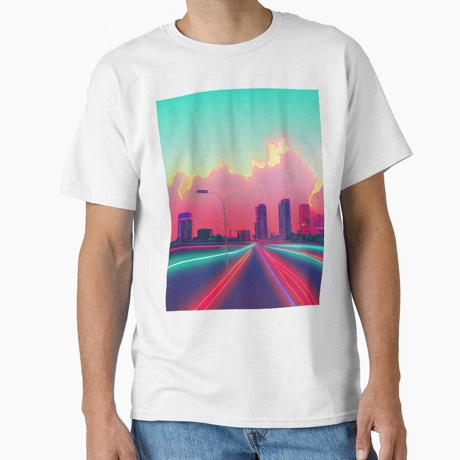 Long Beach Neon Vaporwave by ComicsFactory Unisex , , , Long Sleeve Tee