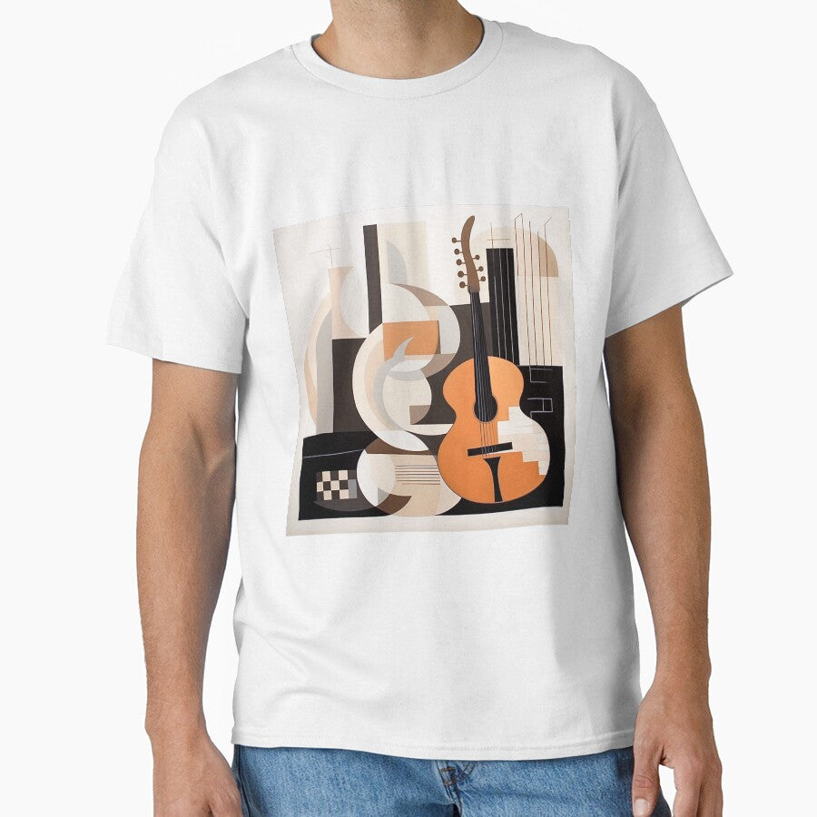 Geometric Still Life of Musical Instruments in Earth Tones by PaintbrushPlace