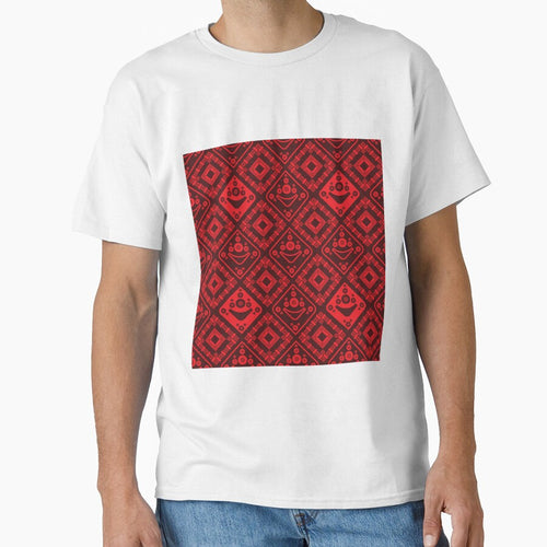 A bold boho seamless pattern featuring floral tribal elements in red tones. Designed for fashion by zephstudoartist