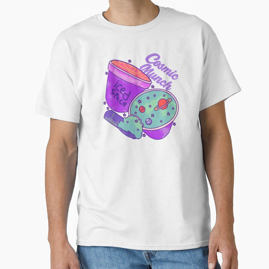 Cosmic Munch Ice Cream Galaxy Vibes by HumorInHues Unisex , , , Long Sleeve Tee