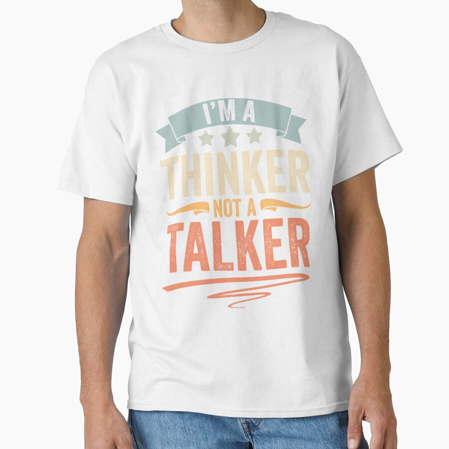 Retro Introverted Personality I Am A Thinker Not A Talker by Nessshirts Unisex , , , Long Sleeve Tee