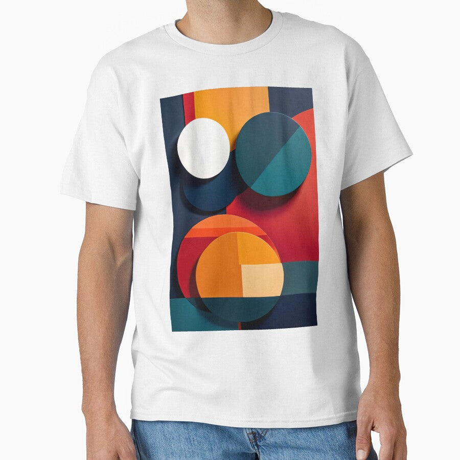 Modern Geometric Circles and Blocks in Red Orange Teal and Navy with Minimal Layered Design by Mimoshi ⭐⭐⭐⭐⭐