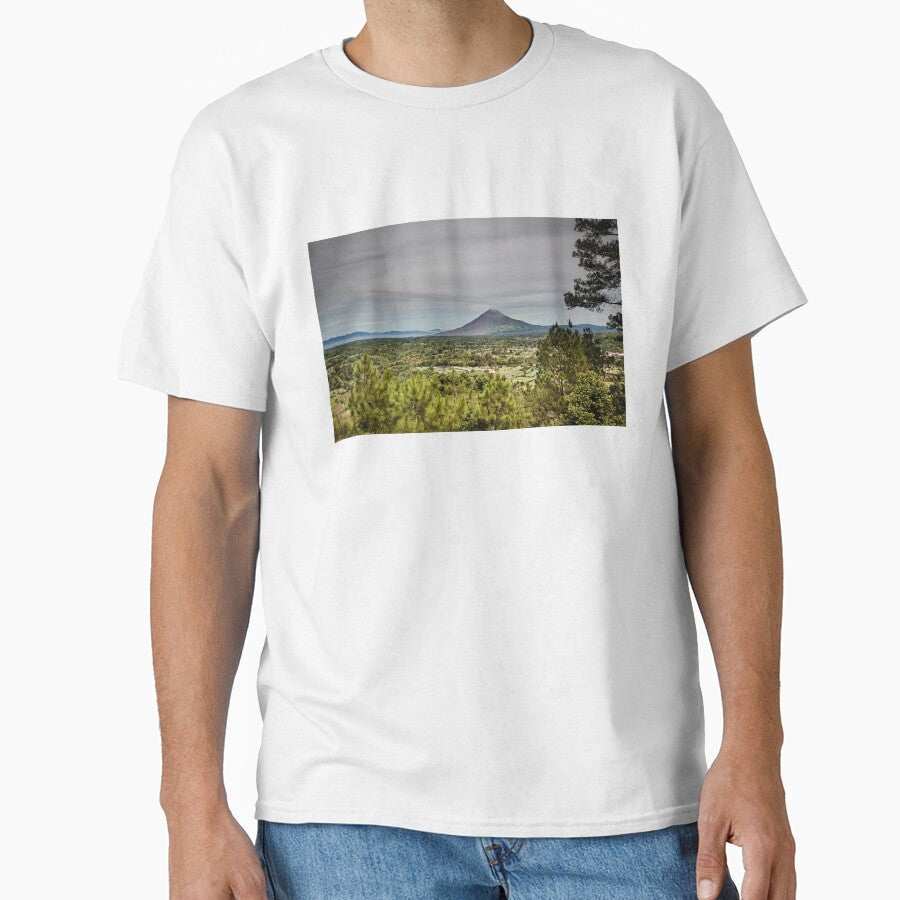 A vast panorama of the valley and its volcano by franck380 Unisex , , , Long Sleeve Tee