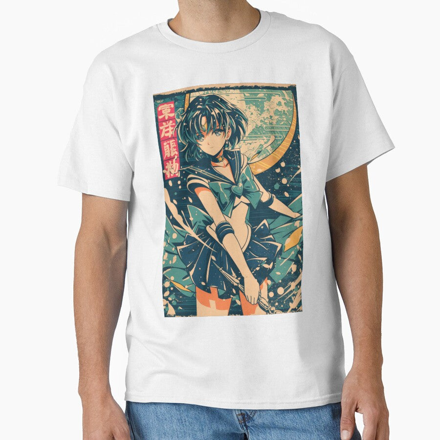 Sailor Mercury Vintage Poster by AnimeArsenalPrints Unisex , , , Long Sleeve Tee