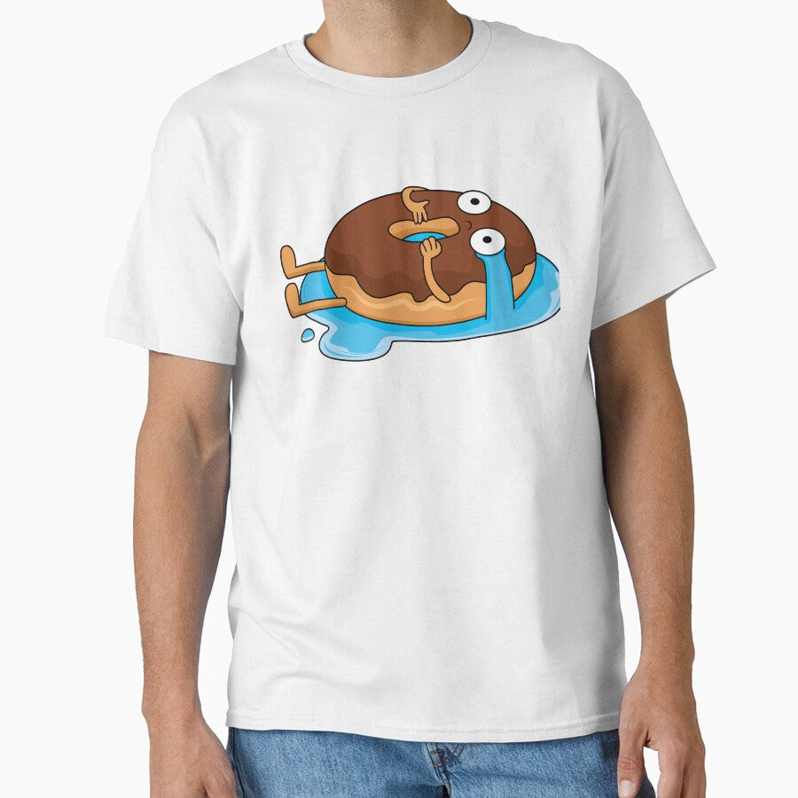 Crying Donut Chocolate Humor Kawaii Crying Donut Funny Food Gift by CLC54 Unisex , , , Long Sleeve Tee