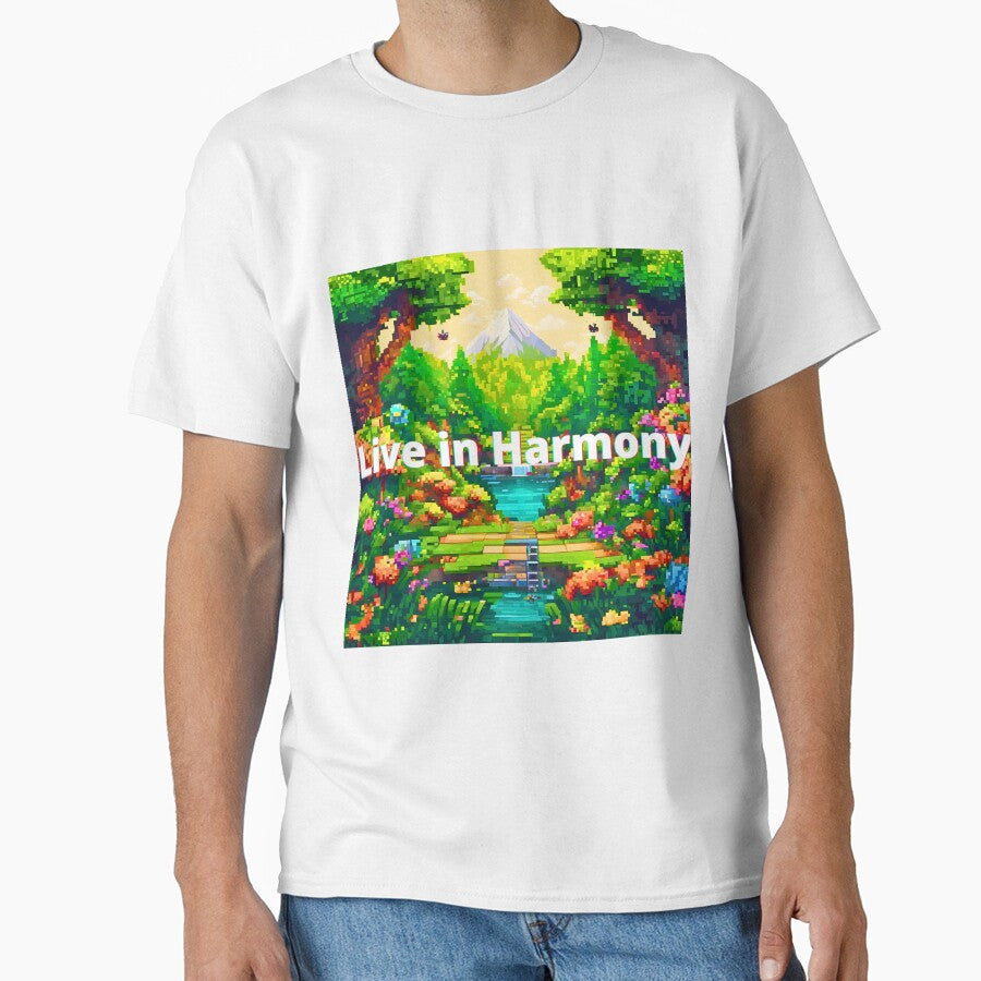 Pixel Nature Art by TrendyGalaxy Unisex , , , Long Sleeve Tee