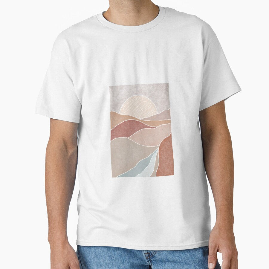 Mid-century Boho Sunrise, Sunset Modern, Abstract Lines by Sohee Jin