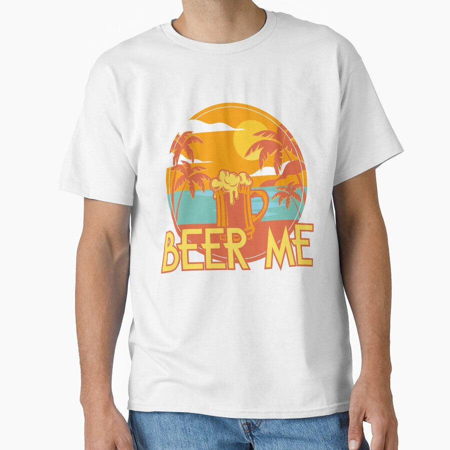 Retro California Hippie Beach Drinking Beer Me Gift by simplytldr Unisex , , , Long Sleeve Tee